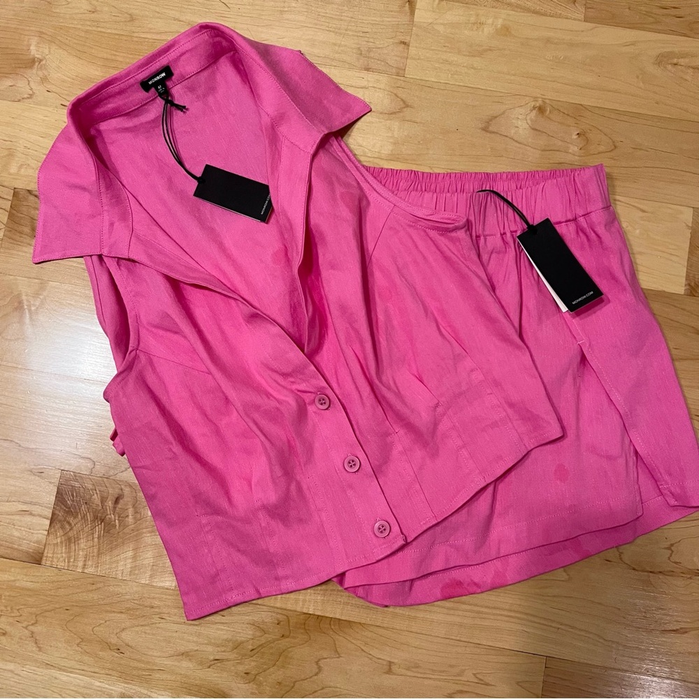 Monrow Linen Sleeveless Button Down Tank - NWT
